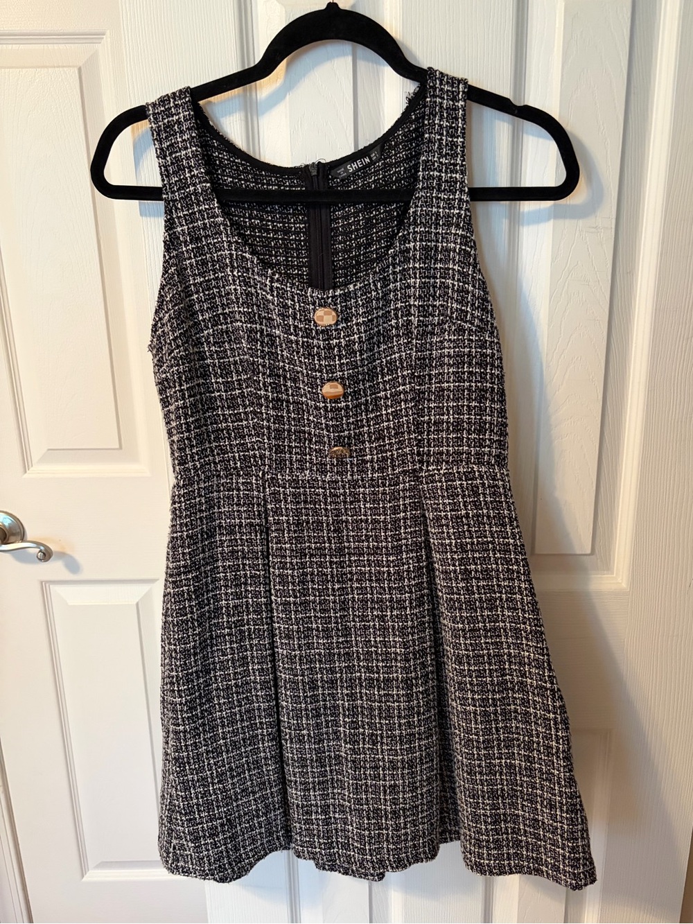 SHEIN Black & White Bouclé Dress